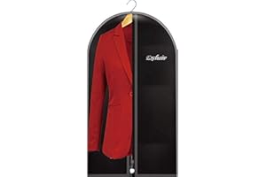 Maishijie Pokrowiec na garnitur, 150 * 60 cm torba na ubrania z tkaniny Oxford z kieszenią na buty, zapięcie na zamek błyskawiczny, oddychająca, (Czarny (100 cm - 1 opakowanie))