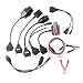 Produktbild AKAUFENG 8 Kabel Kabelset OBD-II OBD2 Diagnoseadapter PKW für PSA, Audi, BENZ, BMW, OPEL, FIAT