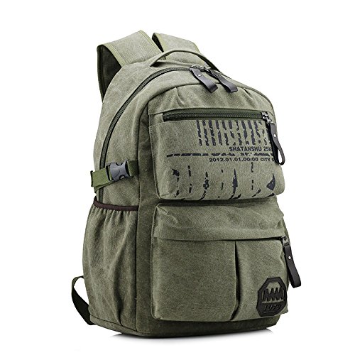 0159 # Qualitativ Leinwand Notebook Laptop Tasche Rucksack Herren & Frauen Casual Rucksack Bag 43,2 cm Anzug für 14/15,6/43,2 cm Laptop grün 17inch - 2