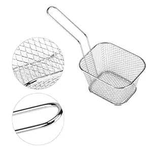 Metal Fry Baskets, Small Gold Baking Cooking Tool Mini Fry Basket for Serving Chips Fryer