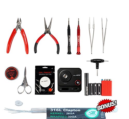 Coil Master 100% authentische DIY KIT V3 Tool SET mit spätesten Spule Jig (V4) / 521 Tab Mini-Ohm-Leser / Pinzette / hitzebeständige Draht NEUESTE Tool Kit, exklusive LifeMods Bundle Edition! - 3