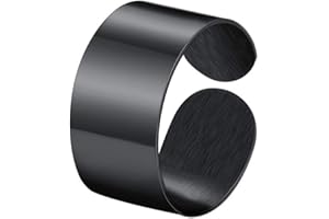 PROSTEEL Spersonalizowany otwarty pierścionek 5 mm/10 mm17 mm szerokości, dla kobiet i mężczyzn, polerowany na wysoki połysk/szczotkowany, regulowany, pierścionek zaręczynowy, prezent dla mężczyzn i