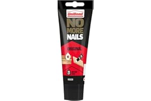UniBond No More Nails Original White High Strength Grab Adhesive, Heavy Duty Mounting Glue for Wood, Brick, Metal, Ceramic & Plaster, Instant Grab Interior Use, 1 x 175 ml Tube
