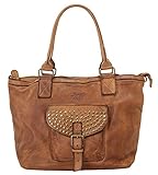 100% Rindleder Samantha Look Shopper Echt Leder cognac Damen - 019537
