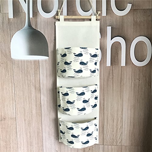 Fieans Hängende Tasche, Bad Wand Utensilo,Multifunktionale Wohnzimmer Schlafzimmer Hängenden 3 Taschen-Wal