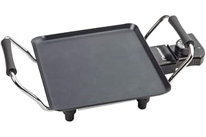 Bestron Plancha electrica para cocinar, plancha cocina con revestimiento antiadherente, Parrilla eléctrica para hasta 2 personas, 1000 vatios, color: negro