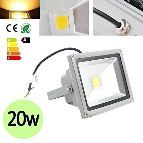 Hengda® 20W LED Fluter Außen Flutlicht Flutlichtstrahler WarmWeiß Arbeitslampe IP65 Scheinwerfer AC85-265V Abstrahlwinkel 120° Warmweiss