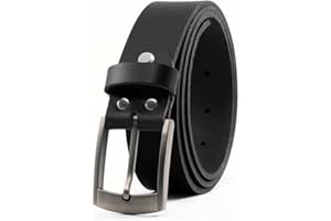 Fa.Volmer ® Buffalo Leather Belt for Men and Women / Leather Belt 35 mm Wide / Can Be Shortened / Model Austin (Available in Black and Brown)