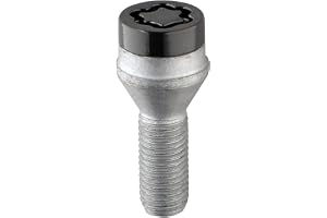 27215SUB Hjullåsbultar svart SUB M12 x 1,25, konsäte, axellängd 29,2 mm, total längd 52,8 mm, hexstorlek 17 mm, nyckeldiamete