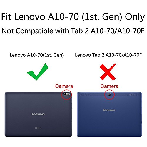 Fintie Lenovo A10-70 SmartShell Hülle Case Tasche Etui – Ultra Slim Superleicht Ständer Schutzhülle Cover für Lenovo IdeaTab A10-70 25,7 cm (10,1 Zoll) Tablet, Marineblau - 2