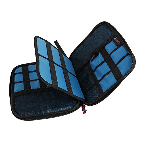 Teckone Universal Organiser Tragbar Veranstalter Reise Tragen Fall Case Tasche für WD My Passport Ultra/Samsung M3/Toshiba Festplatte Hard drive/ USB Kabel/ Elektronik-Zubehör/ Batterie-Speicher, Gesundheitswesen und Grooming Kit (Groß-Schwarz) - 3