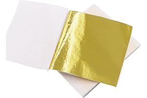 HFYMXNB 100 Hojas Pan de Oro de Imitación para Artes,Artesanía de Dorado, Dorado Manual,Hojas Hojas Oro Pegatinas Decorativas para Decoración Artesanía Scrapbooking Paper Craft