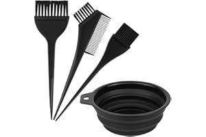 GAOHUI 4 Pcs Hair Coloring Brushes, Hair Dye Kit, Double Sided Hair Dying Brushes Tint Comb Set, DIY Salon Hair Dye Brush and Bowl Set with Hair Dying Mixing Bowl
