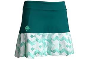 Izas Cantal Skirt Falda de Pádel para Mujer con Pantalón Interior. Mini Falda Elástica y Transpirable con Plisado y Múltiples Bolsillos. Color Verde
