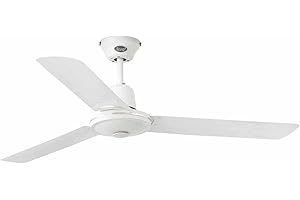 Faro Barcelona 33005 - ECO INDUS Ventilador de techo sin luz, acero, color blanco