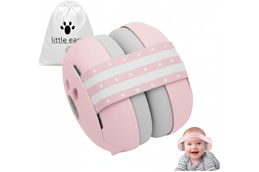 JITIFAZH Baby Ear Defender for Babies and Toddlers up to 36 Months, Soft and Adjustable Noise Cancelling Headphones Protectors Babies Travel Essentials Ear Muffs for Sleeping Airplane