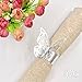 Produktbild JZK® 50 x Metallähnlicher Silber Schmetterling Perle Papier Serviettenringe Tischdekoration Set, für Hochzeit Taufe Geburtstag Party Weihnachten Abendessen Serviette Ringe Dekoration (Silber)