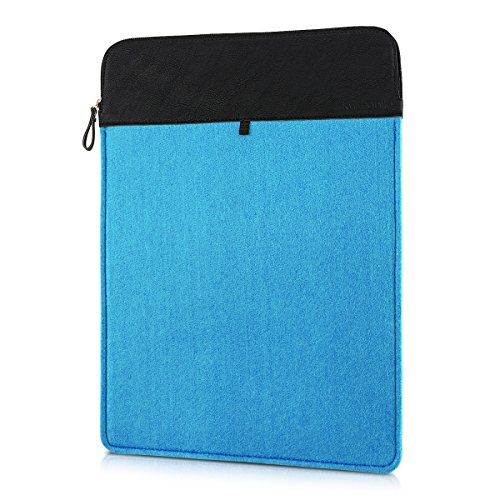 kwmobile Laptoptasche Filz Sleeve für 17″ 17,3″ Laptop / Notebook / Ultrabook – Notebook Tasche Schutzhülle Laptop Case Hülle in Blau Schwarz Innenmaße: ca. 46,5 x 32,5 cm - 4