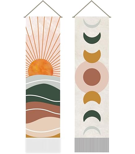 Arazzo Da Parete Con Fasi Lunari E Costellazioni - 32,5x145 Cm In Lino E Cotone | Bohémien - Foto 10