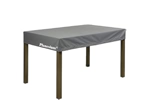 ‎PLANESIUM Planesium Premium Gartentisch Gartenmöbel Hülle Abdeckung Schutzhülle Haube Abdeckplane Garnitur wasserdicht atmungsaktiv 575g /lfm (Anthrazit Breite 250cm x Tiefe 150cm x Höhe 15cm)