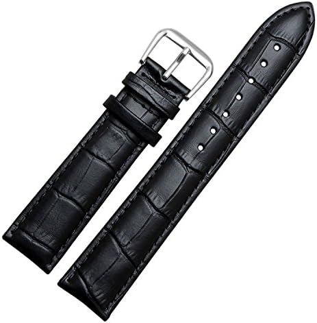 XINGDONGCHI Width 22mm Replacement Watch Band Genuine Leather Strap Universal for Pebble Time Steel, Classic, Moto 360 2nd gen, Samsung Gear 2, ZenWatch, G Smart Watch (Watch Strap leather Black)