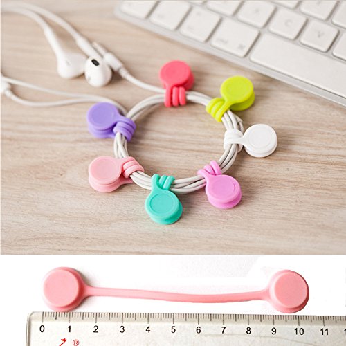 Magn  tico auriculares Winder  joseche 8  pcs magn  tico cable Winder Wrap para auriculares FECHA USB Cable  lindo Candy Color Generic suave de silicona organizador de cable de auriculares Cable para iPhone iPad Samsung  tambi  n se puede utilizar como marcadores llavero  color Magnetic  8PCS 