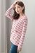 Bearsland Women's Striped Breastfeeding and Nursing Top - UK size 10-12 - Red/White