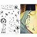 Pinkiou Pack of 6 Sheets Tattoo Stickers Lace Mehndi Temporary Tattoos Fashion Body Art Stickers (Black)