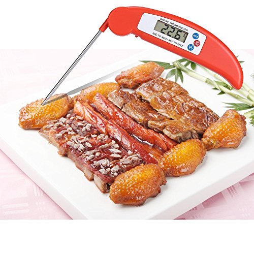 Digital Thermometer – TOOGOO(R) Digital Kueche Thermometer Temperaturmessgeraet Probe Tester mit LCD-Display Lebensmittel Essen und Trinken Getraenke Steak Grill Fleisch – Rot - 7