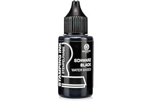 Octopus Fluids Stempelfarbe, Nachfüllfarbe zum Nachtränken von Stempelkissen und Stempelautomaten, 30ml Stempelfarbe, schwarz ohne Öl