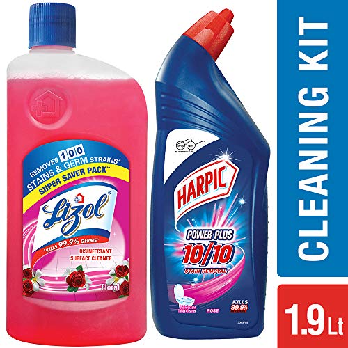 Lizol Disinfectant Floor Cleaner - 975 ml (Floral) with Harpic All in 1 Powerplus - 1 L (Rose) RS.269 (22.00% Off) - Amazon Lizol Disinfectant Floor Cleaner - 975 ml (Floral) with Harpic All in 1 Powerplus - 1 L (Rose) RS.269 (22.00% Off) - Amazon
