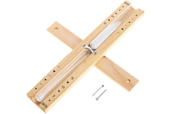 Gobesty Sablier pour sauna - 15 minutes - En bois - Accessoire de sauna - Minuteur - Sablier rotatif - Résistant à la chaleur - Montage mural respectueux de l'environnement - Pour sauna