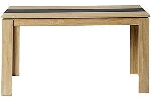 FURNITABLE Tavolo da pranzo, Tavolo da Cucina in Legno, Stile Scandinavo, Tavolo per 6 persone, 140x70x75cm, Rovere e Nero