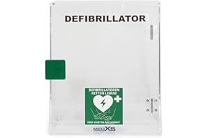 ‎MEDX5 MedX5 Defibrillator Acrylglas Wandkasten für Innenbereiche mit Defi-Standortschild und Alarm
