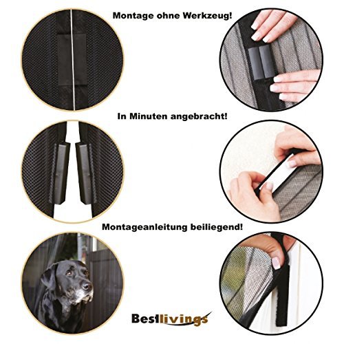 Insektenschutz – Türvorhang mit 18 starken Magneten Mückennetz Fliegennetz Türen Insektenschutz Fliegengitter Moskitonetz Insektennetz - 2