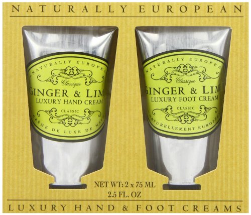 Naturally European Hand and Foot Collection, Ginger and Lime 75 ml - Pack of 2