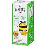 Zarbee's Naturals Children's Cough Syrup + Mucus with Dark Honey, Natural Grape Flavor, 4 Fl. Ounces