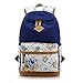 Produktbild HanLuckyStars® Rucksack Schulrucksack Printed Canvas iPad Tablet- PC- Rucksack 14.7 inch Schülerin Blumendruck Rucksack Wandern Urlaubsreisen für Mädchen und Frauen