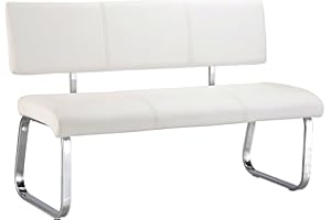 IDIMEX VILAS - Panchina da pranzo a 3 posti, con struttura in metallo, comoda imbottitura, rivestimento in similpelle, ideale per sala da pranzo e cucina, resistente, durevole ed elegante con 3 posti, Ges