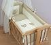 10 Piece Baby Crib Bedding Set 90x40cm Fits Swinging / Rocking Cradle (Hearts Beige Check)