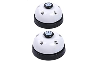 STBNVF 2Pcs Dog Bells Toilet Training, Dog Bell, Dog Doorbell, Dog Buttons, Dog Bells, Interactive Educational Toys Dog Toilet Training Bell Dog Door Bell Communication Device for Pets (White)