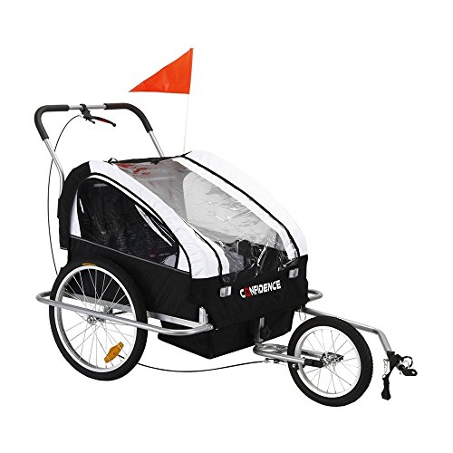 Confidence 2 in 1 Baby Bike Trailer w/ Suspension White