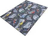 Kinderteppich Disney CARS Teppich Straßen Spielteppich grau 3 verschiedene Größen, Größe:ca. 122 x 183 cm - 2