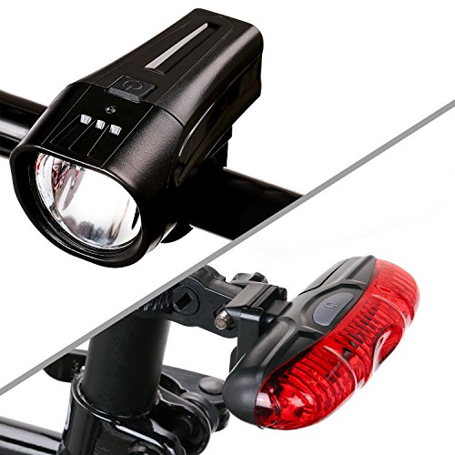 ONEU Fahrradbeleuchtung Sets, Super Fahrradlicht Set,Berg Fahrradlampe, Radlicht, Leistungsstarke Lumen LED Scheinwerfer für Fahrrad, Frontlicht und Rücklicht Einfach zu Installieren für Kinder Männer Frauen Radfahren Sicherheitsleuchten mit Wasserabweisend