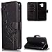Produktbild FNBK Samsung Galaxy A6 Plus 2018 Hülle Leder Schwarz Löwenzahn Blumen Handyhülle Holster Leder Flip Wallet Cover Tasche Stand Case Card Slot Magnetverschluß Kratzfestes Schutzhülle