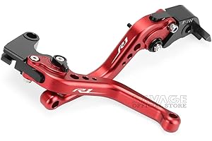 N/A GENERIC Brake Clutch Short Levers For YAMAHA YZF-R1 YZF R1 2004 2005 2006 2007 2008 Motorcycle Left Right Handle Leavers Adjustable 1 Pair (Red)