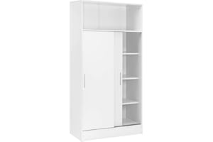 Buyqualia Armario despensa hogar Multiusos de Gran Capacidad con Puertas correderas en Color Blanco (Alto 157 / Ancho 82 / Fondo 38) cm