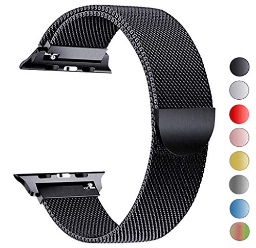 Tervoka Compatible para Correa Apple Watch 40mm 38mm, Milanese Loop Correa de Acero Inoxidable Reemplazo de Banda de la Muñeca para iWatch Series 4/3/2/1, Negro