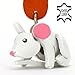 Produktbild Monkimau Maus Leder Schlüssel-anhänger Schlüssel-markierung Deko-Figur 3D Charm-s 5cm klein weiß rosa Mäuse Nagetier-e Schmuck Zubehör Kinder Mädchen Damen Geschenk-e