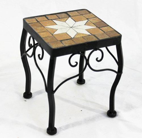 DanDiBo Blumenhocker Merano Mosaik 12015 Blumenständer 21 cm Hocker Eckig Beistelltisch - 3